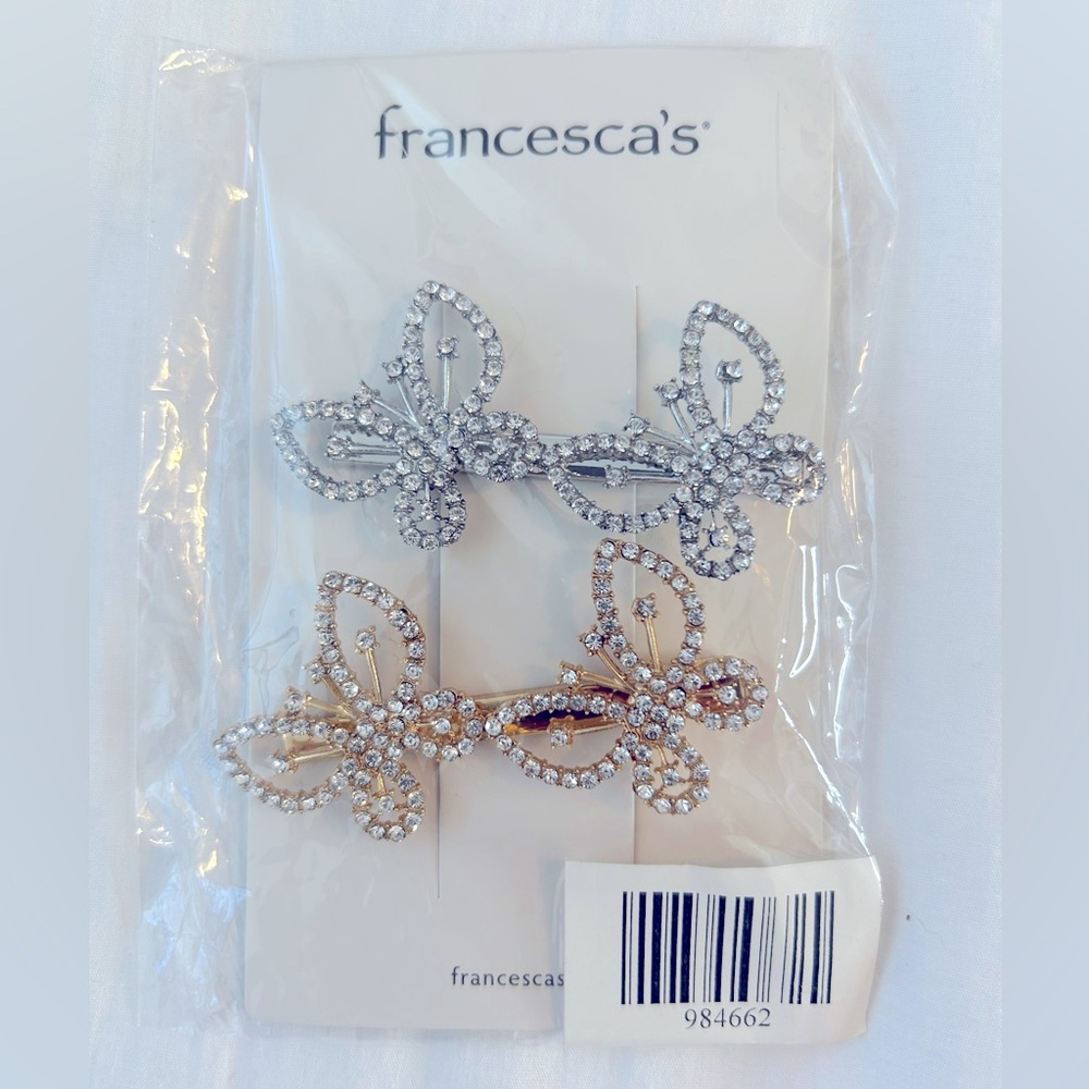 NWT Francesca’s Luz Butterfly Bobby Pin Set (Unopened)